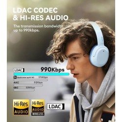 EDIFIER W820NB PLUS-BL căști wireless over-ear cu ANC, LDAC și Hi-Res Audio, albastre