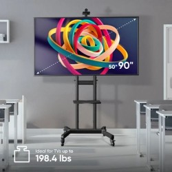 ONKRON TS1891-B мобилна стойка за телевизор и интерактивен дисплей, 50–90″, до 90 kg, черна