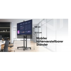 ONKRON TS1891-B suport mobil pentru televizor și afișaj interactiv de 50–90″, până la 90 kg, negru