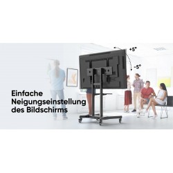 ONKRON TS1891-B suport mobil pentru televizor și afișaj interactiv de 50–90″, până la 90 kg, negru