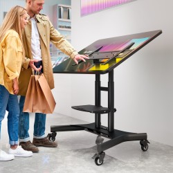 ONKRON TS1380-B мобилна стойка за телевизор и интерактивен панел 50–83