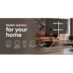 ONKRON TS1220-W – suport de interior reglabil pentru televizor de 32–65 de inci, până la 35 kg, alb