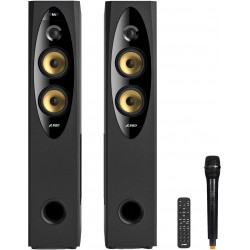 FENDA T-60X_PRO 2.0 sistem audio de podea, 120 W RMS, Bluetooth 5.3, USB, intrare optică și coaxială, karaoke, negru