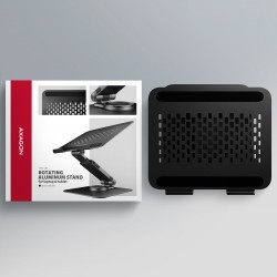 AXAGON STND-LRB suport din aluminiu pentru laptop și tabletă, rotire la 360°, negru