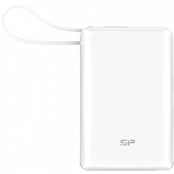 Silicon Power SP10KMAPBKCP101W CP10 baterie externă portabilă de 10 000 mAh, 20 W, cablu USB-C, USB-C și USB-A, albă