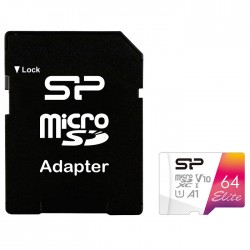 Silicon Power SP064GBSTXBV1V20SP Elite 64 GB карта microSDXC с адаптер SD