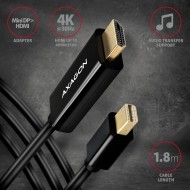 AXAGON RVDM-HI14C2 активен кабел Mini DisplayPort към HDMI 1.4b, 1.8 m, 4K/30Hz