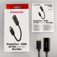 AXAGON RVD-HI14N активен адаптер DisplayPort към HDMI 1.4, 4K/30Hz, 18 cm