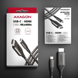 AXAGON RVC-HI2MC cablu activ USB-C la HDMI 2.0a, 1.8 m, 4K/60 Hz, HDR10