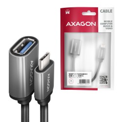 AXAGON RUCM-AFAC adaptor cablu USB-C la USB-A, 20 cm, USB 3.2 Gen 1, 3 A, carcasă din aluminiu