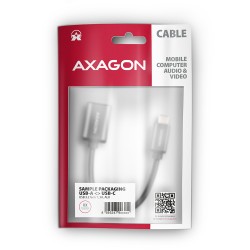 AXAGON RUCM-AFAC adaptor cablu USB-C la USB-A, 20 cm, USB 3.2 Gen 1, 3 A, carcasă din aluminiu
