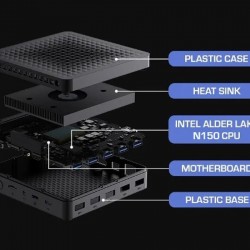 PRESTIGIO SOLUTIONS PSMPC100_8256W mini PC cu Intel N100/N150, 8 GB RAM și SSD de 256 GB
