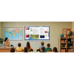 PRESTIGIO SOLUTIONS PSMB018R750 Multiboard Prism 75″, afișaj interactiv cu Android 14, Google EDLA și cameră AI