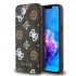 Guess PU 4G Peony с MagSafe за iPhone 16e – Кафяв
