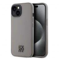 DKNY D9M5JJ3BM PU Leather Stack Logo MagSafe – сив калъф за iPhone 15