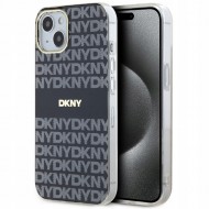 DKNY IML Mono & Stripe MagSafe калъф за iPhone 15/14/13, черен