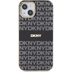 DKNY IML Mono & Stripe MagSafe husă pentru iPhone 15/14/13, neagră