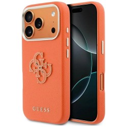 Guess PU Resin Logo Case за iPhone 17 Pro – Оранжев