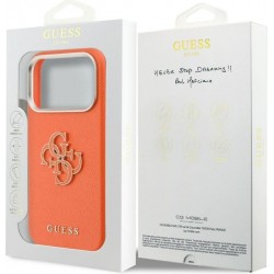 Guess PU Resin Logo Case за iPhone 17 Pro – Оранжев