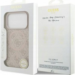 Guess Hardcase 4G Ring Classic Logo Magnet за iPhone 17 Pro, розов