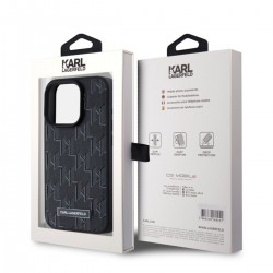 Karl Lagerfeld Hot Stamp KL калъф за iPhone 15 Pro Max с MagSafe, черен