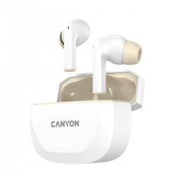 CANYON HEXAGON 7 TWS ANC+ENC Wireless Charge White Beige – căști fără fir