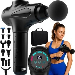 BeSmart 26441 pistol de masaj, 30 de niveluri de intensitate, 12 capete, afișaj LED