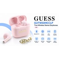 Guess GUTWSXMCCLP безжични TWS слушалки, Glossy Effect, розови, Bluetooth 5.4, IPX5