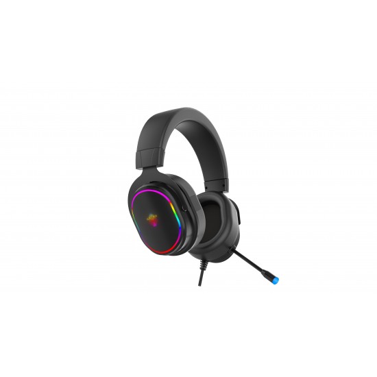 Гейминг слушалки с микрофон ROXPOWER T-ROX STGH381, 7.1 Virtual Surround Sound technology, RGB, черенСлушалки за компютър
