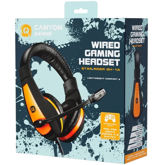 Гейминг слушалки с микрофон CANYON STAR RIDER CND-SGHS1AСлушалки за компютър