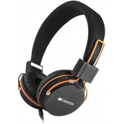 CANYON CNE-CHP2 Черни слушалки с микрофон, сгъваеми, 3.5 mm
