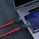 Baseus Cafule USB-C към USB-C кабел PD 2.0 60W - кабел с кабелна оплетка и бързо зареждане за устройства с USB-C порт (200 см) (черно-червено)USB Кабели за смарт телефони