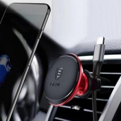 Baseus Magnetic Air Vent SUGX-A09 – магнитна поставка за кола за вентилационна решетка, въртене на 360°, червена