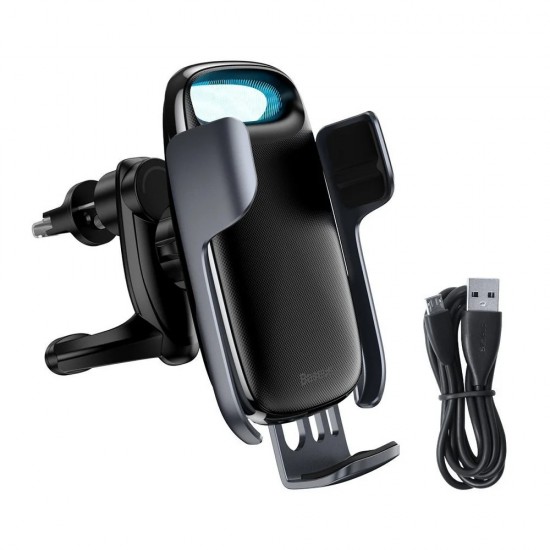 Зарядно устройство за кола Wireless Baseus Milky Way, Quick Charge, 15W, Черен, WXHW02-01Поставка за телефон