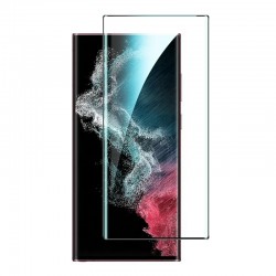 BeSmart Извит Стъклен Протектор за Samsung Galaxy S22 Ultra, Закалено стъкло, Черен/Прозрачен