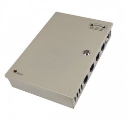 Bravas PA87 – Sursă de alimentare pentru supraveghere video 12V 20A, 18 canale cu protecție, carcasă metalică