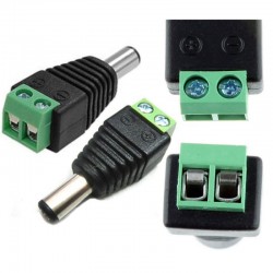 BRAVAS 7806 Захранващ конектор с клипси за камери за видеонаблюдение, 12 V, 2 A, 5,5 x 2,1 mm, мъжки